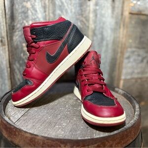 Nike Air Jordan Kids Black and Red High-Top Sneakers